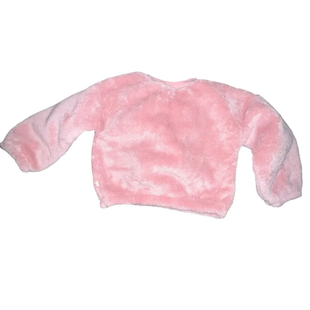 Baby Gap Unisex Fuzzy Sherpa Crew 2‎ Piece Set Size 18-24 Months Feather Pink